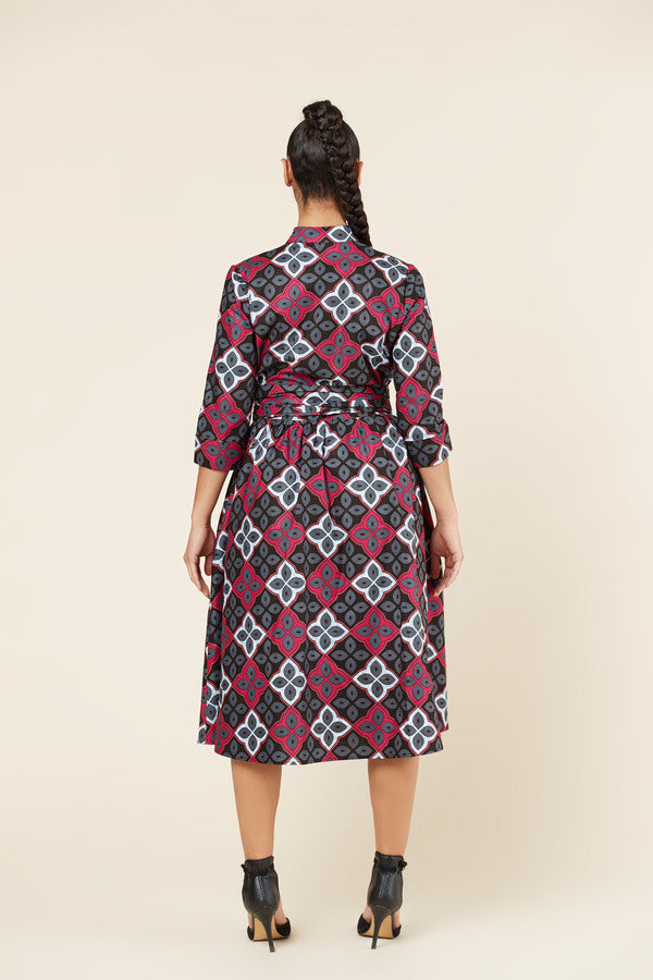 Midi Shirt Dress | Floral Multicolour Dress | Nabz Saad