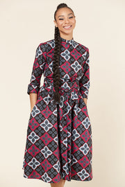 Midi Shirt Dress | Floral Multicolour Dress | Nabz Saad